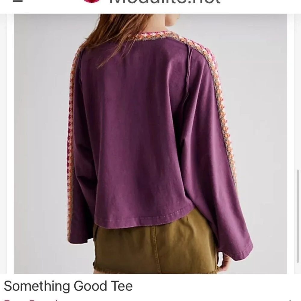 NWT Free People Crocheted Boho Something Good Long Sleeve Top Cardigan